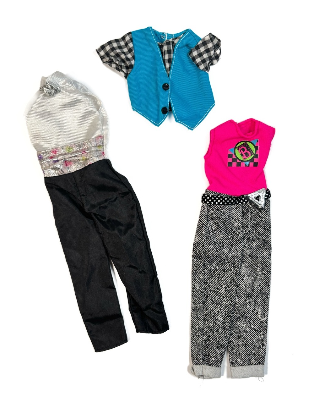Vintage 90s Ken Outfits Mattel Barbie Tuxedo Jumpsuit Top